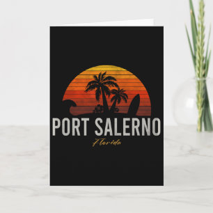 Port Salerno Florida Retro Surfer Vintage Beach Card