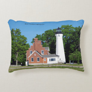 Port Sanilac Lighthouse accent pillow