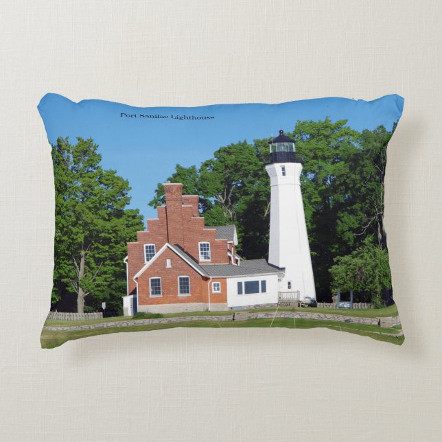 Port Sanilac Lighthouse accent pillow (Front)