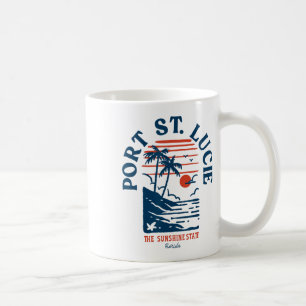 Port St. Lucie Florida Retro Surfer Vintage Beach Coffee Mug