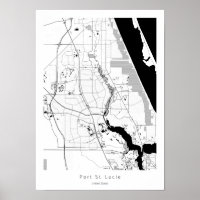 Port St Saint Lucie Florida Modern Simple Map