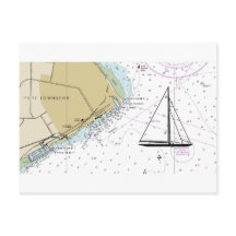 Port Townsend Sailing Nautical Chart Postcard