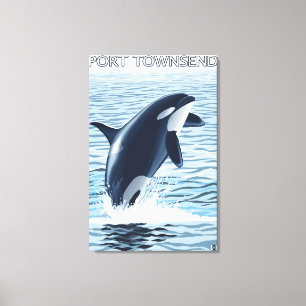 Port Townsend, WashingtonOrca Jumping Canvas Print