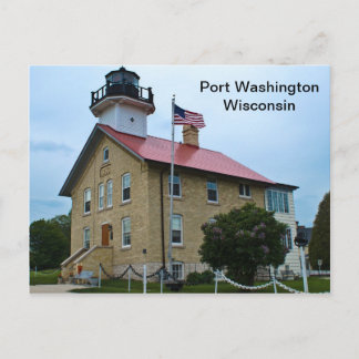 Port Washington Wisconsin Lighthouse Postcard