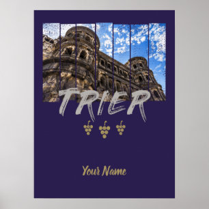 Porta Nigra in Trier vintage Moselle Souvenir Poster