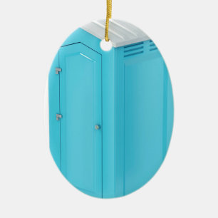 Portable chemical toilet ceramic tree decoration