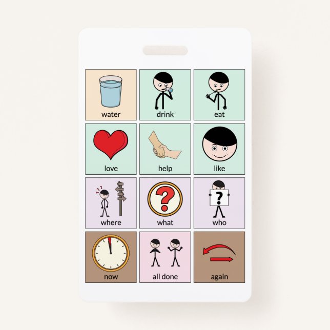 Portable Communication Board Badge ID Badge (Back)