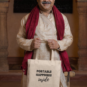 Portable Happiness Inside Motivational Inspiration Tote Bag