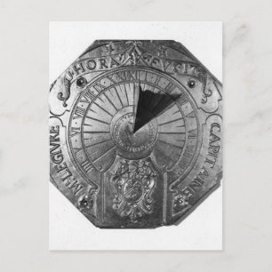 Portable Sundial, from Sierk Castle 1756 Postcard