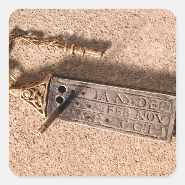 Portable sundial, silver and gold, 10th century (d square sticker (Front)