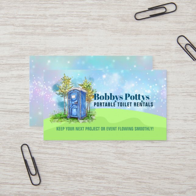 Portable Toilets Slogans Business Card (Front/Back In Situ)
