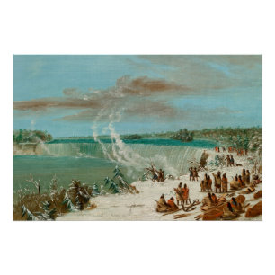 Portage Around the Falls of Niagara at Table Rock Poster