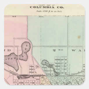 Portage, county seat of Columbia Co Square Sticker