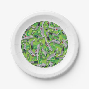 Portal Gun Pattern Paper Plate