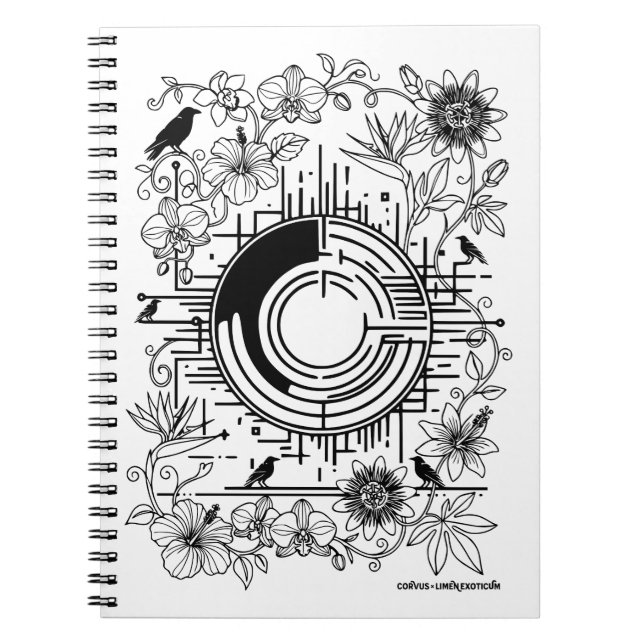 Portal of Ravens and Exotic Blooms Notebook (Front)
