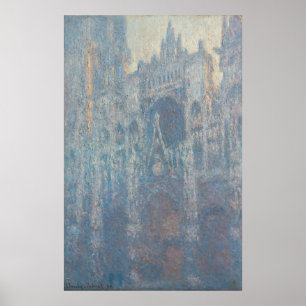Portal of Rouen Cathedral Morning Light by Monet Poster