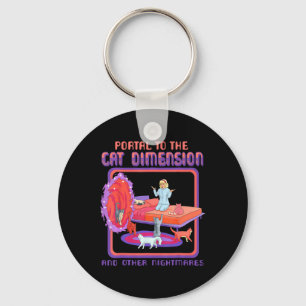 Portal To The Cat Dimension Funny Cat Kitten Lover Key Ring