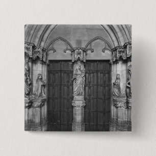 Portal with a trumeau depicting the Virgin 15 Cm Square Badge