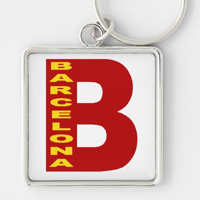 Porte-clé carré Premium BARCELONA Key Ring (Front)