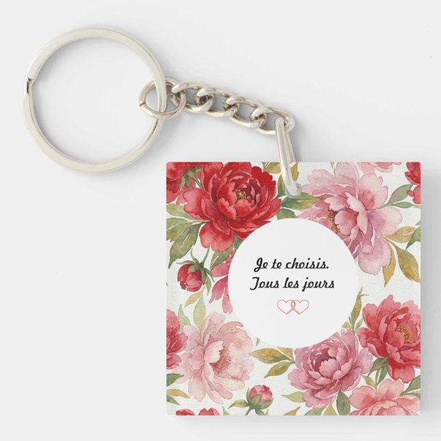 Porte-clé Couple – Deux regards, une histoire Key Ring (Front)