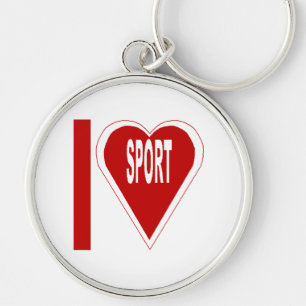 Porte clé Rond Premium  I LOVE  SPORT Key Ring