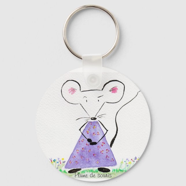 Porte clef Plume de souris au printemps Key Ring (Front)