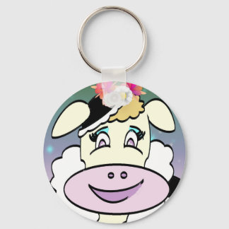 porte clés basique "portrait de vache" key ring