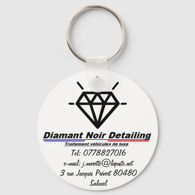 Porte clés Diamant Noir Detailing  Key Ring (Front)