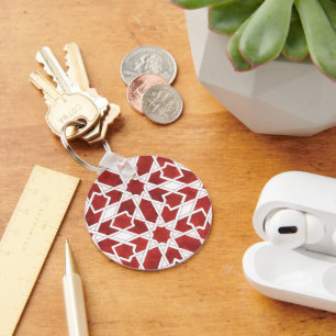 Porte-clés Mosaïque marocaine rouge ZELLIGE Key Ring