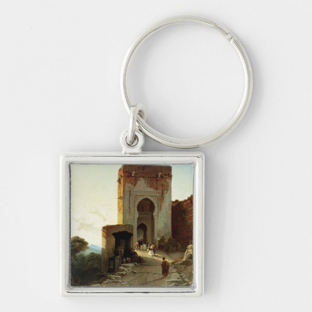 Porte de Justice, Alhambra, Granada (oil on canvas Key Ring (Front)