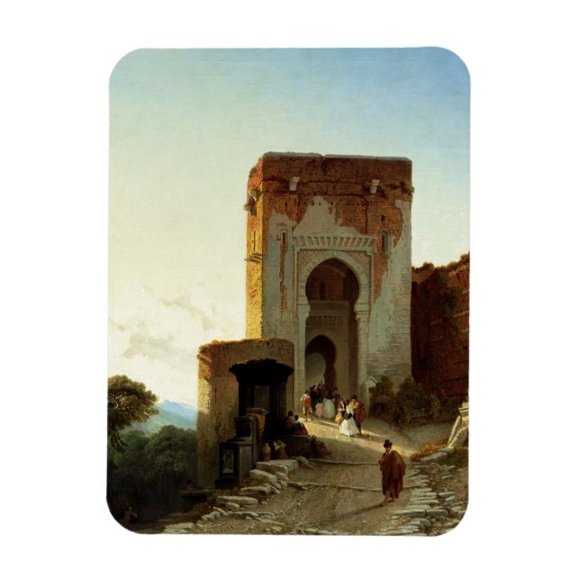 Porte de Justice, Alhambra, Granada (oil on canvas Magnet (Vertical)
