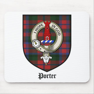 Porter Clan Crest Badge Tartan Mouse Pad