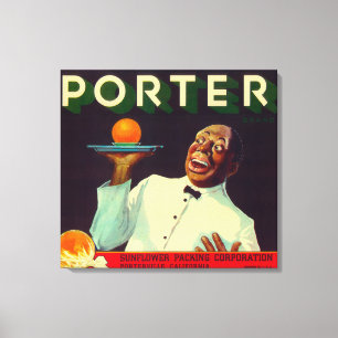Porter Orange LabelPorterville, CA Canvas Print