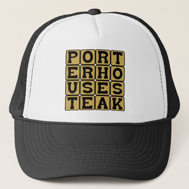 Porterhouse Steak, BBQ Meat Trucker Hat (Front)