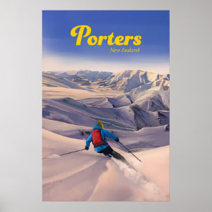 Porters Ski Resort Travel Poster
