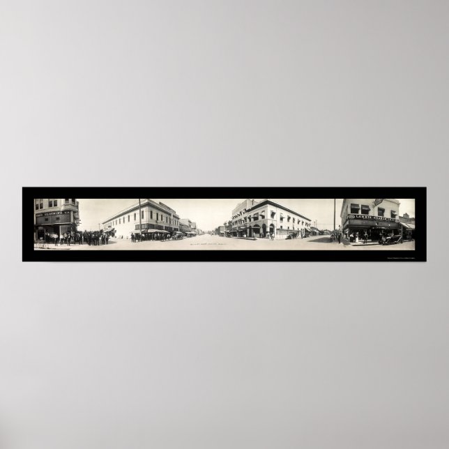 Porterville CA Streets Photo 1914 Poster (Front)