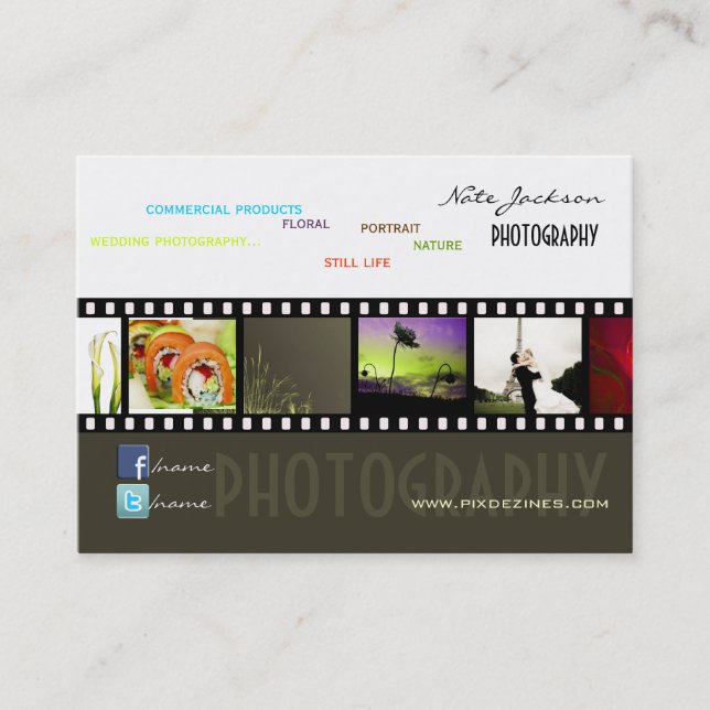 Portfolio business cards photos template (Front)
