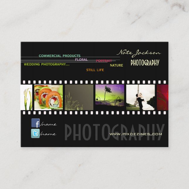 Portfolio business cards photos template (Front)