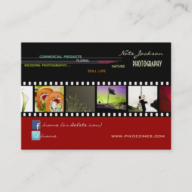Portfolio business cards photos template (Front)