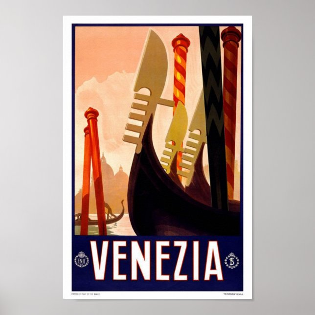 Portfolio-Vintage Venezia, Italy, Advertisement Poster (Front)