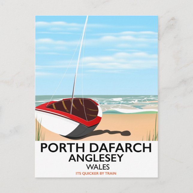 Porth Dafarch, Anglesey vintage travel poster Postcard (Front)