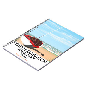 Porth Dafarch, Anglesey vintage travel poster Spiral Notebook
