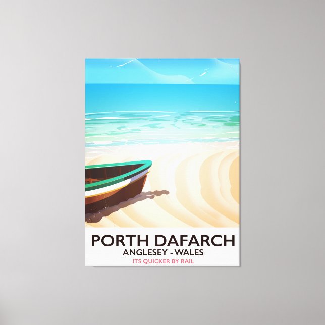Porth Dafarch, Anglesey Welsh beach poster Canvas Print (Front)