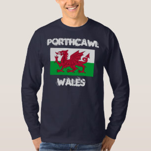 Porthcawl, Wales with Welsh flag T-Shirt