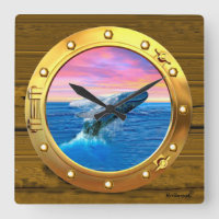 Porthole View of a Breaching Whale