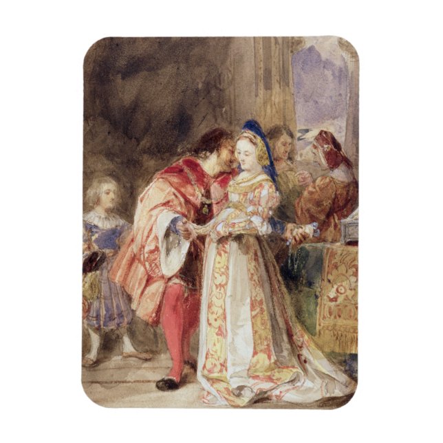 Portia and Bassanio, c.1826 (w/c, brown ink, bodyc Magnet (Vertical)