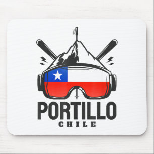 Portillo chile ski resort retro skiing mouse pad