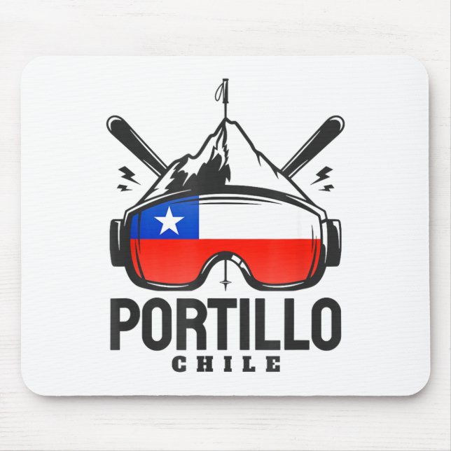 Portillo chile ski resort retro skiing  mouse pad (Front)