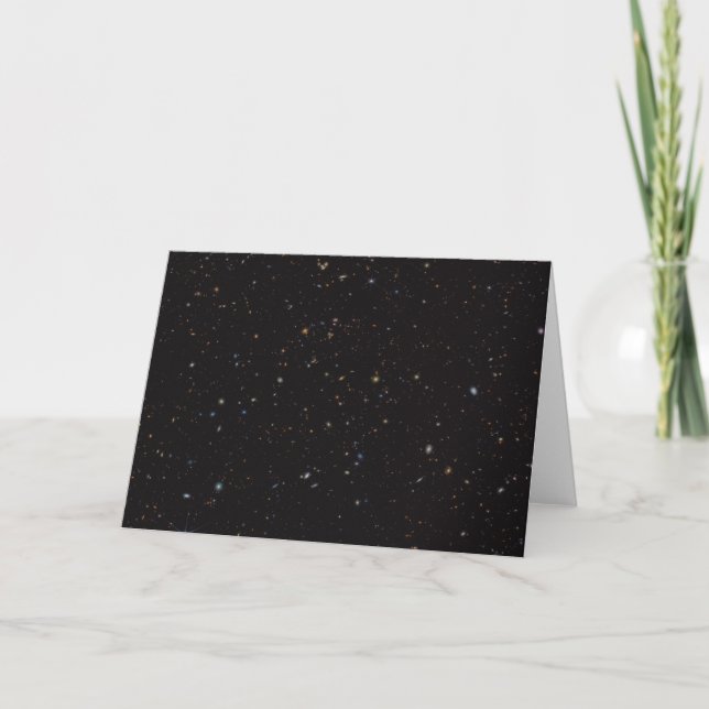 Portion Of Sky With Over 45,000 Galaxies Visible. Card (Front)