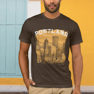 Portland Add Name Orange Graphic T-Shirt